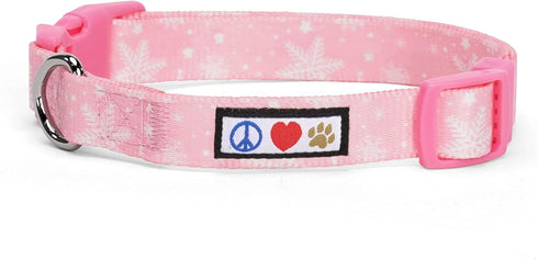 Pawtitas Soft Adjustable Puppy Collar, Personalized Customizable Dog Collar with Embroidered Name, Medium Pink