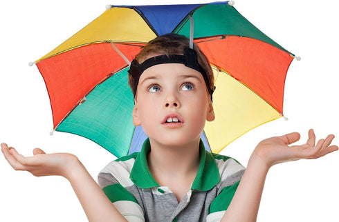 Umbrella Hat, 27" Diameter Rainbow Hands-Free Fishing Cap, Sunhat for Kids, Men & Women