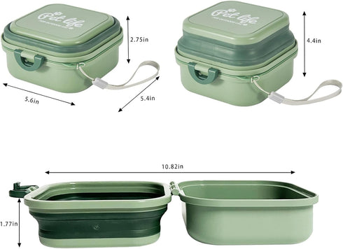 Collapsible Dog Water Bowl, Portable 2-in-1 Pet Food and Water Feeder for Traveling, Camping, Hiking
