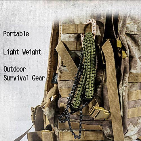 Pocket Chainsaw with Paracord Handle, 36 Inches, 16 Teeth Long Chain Hand Saw for Emergency Survival Gear