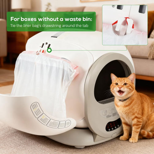 120 MW-SC01/SC02/SC09/LR01/LB02, 18x12.6 Inch SZEE Pcs Drawstring Automatic Cat Litter Box Bags Compatible with Cat