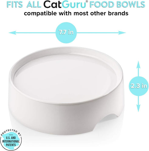 CatGuru Food Table for Cat Bowl, Non Slip Elevated Feeder for Food and Water Cat Bowls, Marshmallow