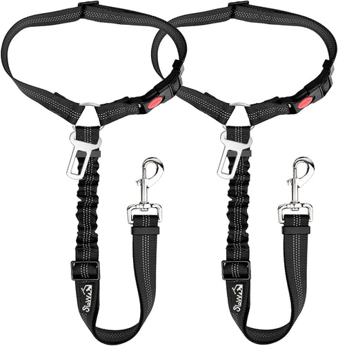 Lukovee Dog Car Seat Belt, 2 Pack Headrest Restraint Seatbelt, Adjustable Pet