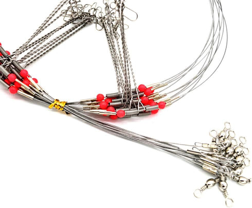 Senyu Stainless Steel Fishing Rigs, 1-5 Arms Wire Trace Leader Rig with Snap, High-Strength Saltwater-Perch