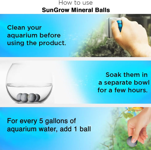SunGrow Calcium-rich Balls for Betta, 0.5” Water Conditioner with Beneficial Elements, 20 Balls per Pack