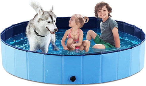 Jasonwell Foldable Dog Pool Collapsible Hard Plastic Swimming Pool Portable Kiddie &