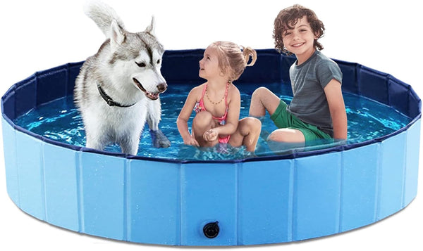 Jasonwell Foldable Dog Pool Collapsible Hard Plastic Swimming Pool Portable Kiddie &