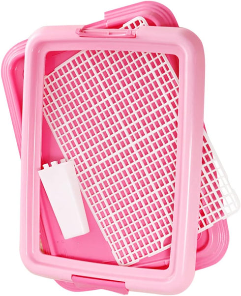 Indoor Dog Potty Plastic Pet Toilet Slide Design Pink for Convenient Home