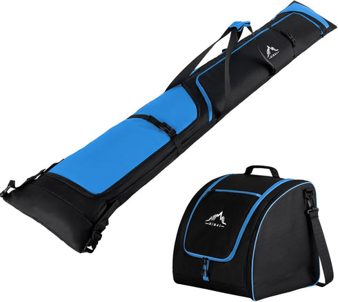 Ski Bag and Boot Bag Combo - Padded Ski Carrier Bag for Air Travel, Fits Skis Up to 200 CM