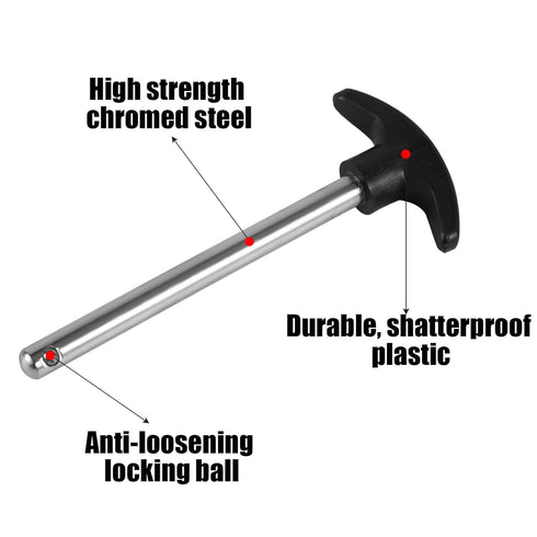 Weight Plate Pin, 3/8 Inch Diameter 6 Inch Locking Space, Universal Heavy Duty Weight Selector Pin for Gym Exercise