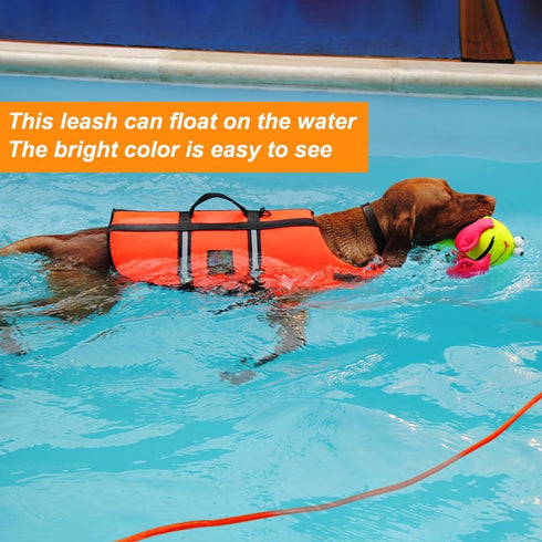 Vivifying Floating Long Dog Leash, 20FT Lightweight Training Leash with Comfortable Handle for Hiking, Swimming, Beach