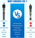 FREESEA 50 Watt Submersible Betta Heater with Aquarium Thermometer