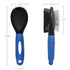 BV Pet Grooming Bristle and Pin Comb Brush, Black and Blue, for All Breeds, Removing Shedding Hair for Dogs and Cats