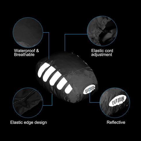 PATIKIL Cycling Bicycle Helmet Cover, Motorcycle Rain Covers, Reflective Strip for Road Cycling