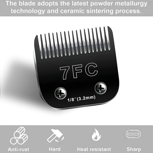 7F Blades for Dog Grooming Compatible with Andis/Oster A5/Wahl KM-10 Series - Detachable Clipper Replacement Blade