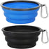 Kytely 2 Pack Large Collapsible Dog Bowl, 34oz Foldable Travel Bowls, Portable Pet Feeding Cup for Hiking, Black+Blue