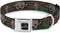 Buckle-Down Kawaii Groot Dog Collar - 2-Poses/Guardians Badge Browns/Green, 1.5" Wide, Fits 18-32" Neck, Large