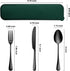 Portable Cutlery Set,Travel Utensil Set with Case,Travel 18/8 Stainless Steel Spoon and Fork Set for Lunch Box, 3 PCs Travel Silverware Set Travel Cutlery Ideal for Travel Camping Office by LANSKYWARE