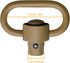 QD Sling Swivel Mount, Tactical Heavy Duty Quick Detach/Release 1.25" Loop Push Button Swivels - Black (Pack of 2)