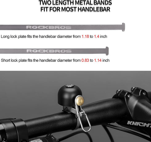 ROCKBROS Classic Bike Bell, Loud Sound Bicycle Ring Bell for Road and Mountain Bike Handlebars