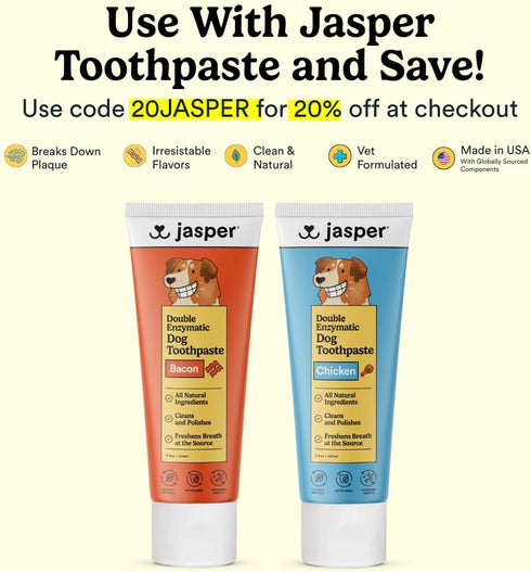 2 2-Pack, Jasper Microbrush Vet Approved Cat Toothbrush, Soft-Bristled Toothbrush Kit for Felines & Small Dogs