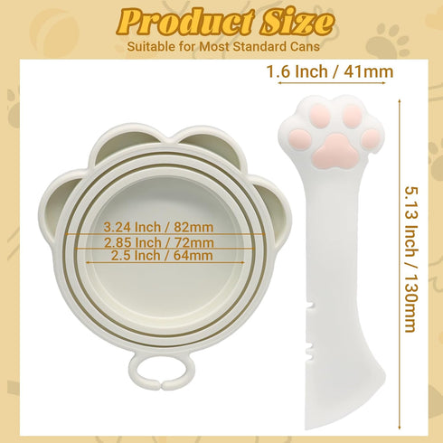 HARSKIYER Set 2, Cat Food Cover and Spatula of Multi-Functional Pet Food Can Lids and Serving Utensil for Wet and Dry
