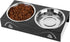 Elevated Cat Bowls, 5° Tilted Raised Metal Bowl with 2 Thick Stainless Steel 13.5 oz Bowls