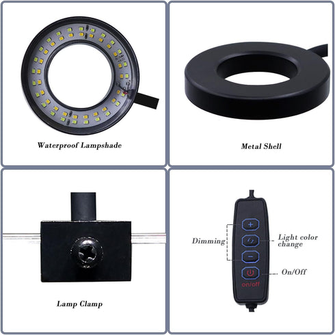 Upgraded Clip On LED Light for Fish Tank, Small USB Light with Dimmer for 1 to 5 Gallon Tanks