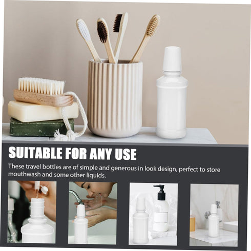 6-Pack Travel-Friendly Portable Mouthwash Sub Bottles - Compact Oral Cleaner