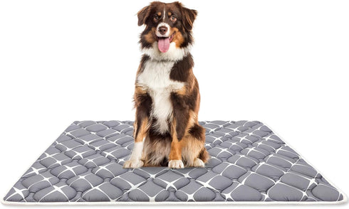 Dog Crate Mat, Ultra Soft Washable Dog Bed Mat with Anti-Slip Bottom, Cute Prints, 59" X 35"
