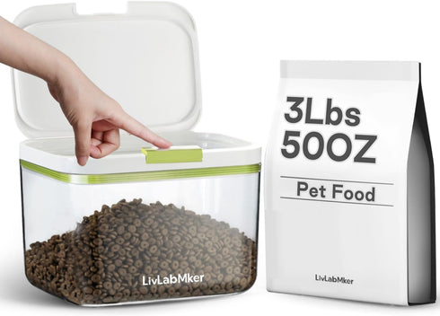 LivLab Mker 3lbs/50OZ/2.6qt Airtight Dog food storage container with lids,Dog Treat Container