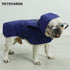 Packable Hooded Dog Raincoat with Reflective Strips, Lightweight Adjustable Poncho for Small Medium Large Dogs, Blue XL