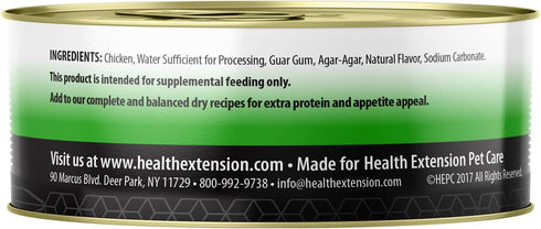 Health Extension Wet Dog Food, Chicken Recipe, Gluten and Grain-Free, Canned for Puppies, 5.5 Oz (Pack of 24)