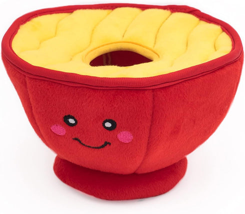 ZippyPaws Burrow Food Buddies Ramen Bowl - Colorful Interactive Dog Toys for Boredom, Hide and Seek Plush Puzzles