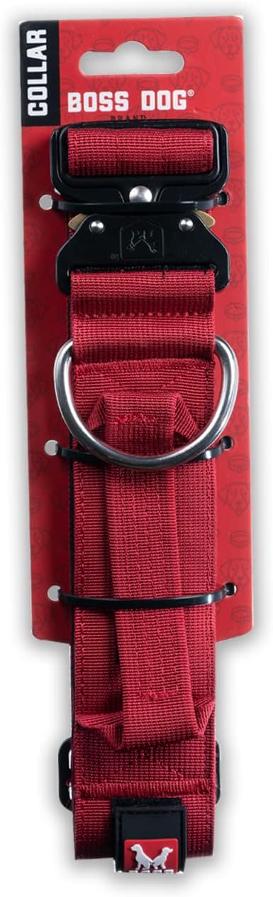 Boss Dog Tactical Collar, Red, Large