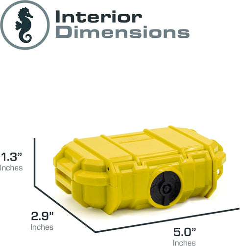 Seahorse 52 Waterproof Dry Box - Hard Protective Micro Case, IP67 Waterproof/Lockable/Airtight for Earbuds and Small