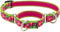 Lupine Martingale Dog Collar, 3/4" wide Petunias, Adjusts from 14" to 20"