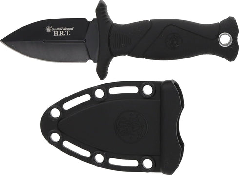 Smith & Wesson 5in High Carbon SS Fixed Blade Knife with 2 in 1 False Edge Blade and Stainless Steel Finish for Outdoor Tactical Survival and EDC by Smith & Wesson