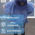 Swimmers Quick Dry Blue Surf Poncho Changing Robe with Hood - Microfiber Towel