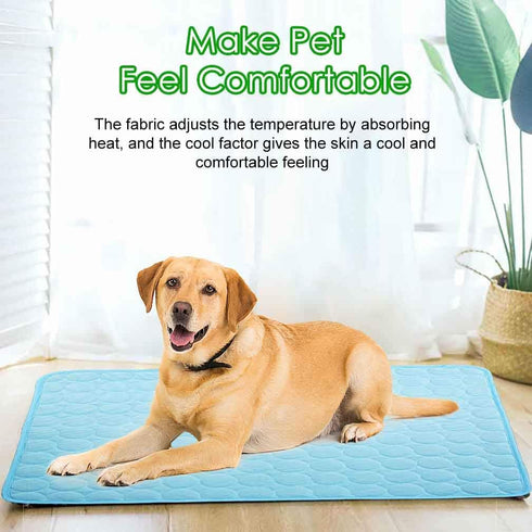 Pet Cooling Mat for Dogs Cats - Summer Dog Cooling Pad, Ice Silk Self Cooling Pad for Beds/Sofa/Couches