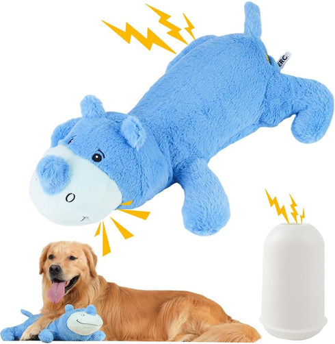 Hero Giant Chuckles Plush Dog Toy - Durable Squeaky Toy with Grunt Squeaker, XL, Rhino