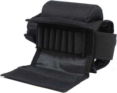 Rifle Buttstock Tactical Cheek Rest Pad with Ammo Pouch and 7 Shells Holder