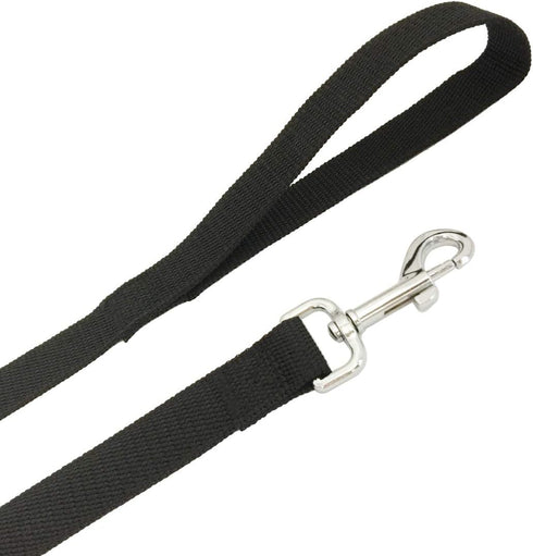 SALO Nylon Training Dog Leash, 1 Inch Wide, 20ft 30ft 40ft 50ft Long Leash for Small Medium Large Dogs (40 FOOT, Black)