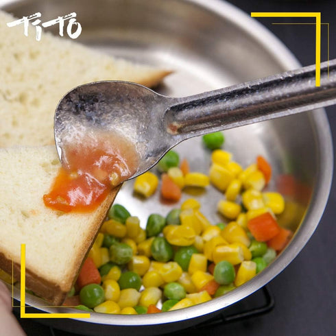TiTo Bright Titanium Long Handle Spork and Spoon, Eco-Friendly Ultralight Portable Flatware for Camping