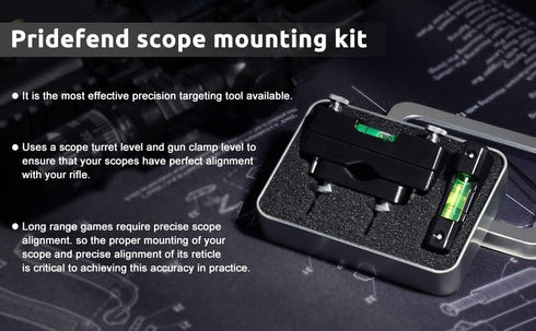 Pridefend Bubble Level Scope Mounting Kit - Precision Scope Level Bubble Clip and Storage Case for Magnetic Universal