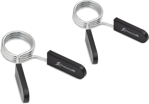 ProsourceFit Olympic Barbell Spring Clip Collar Pair, 2-inch with Easy-Grip Handles for Weightlifting, Powerlifting &