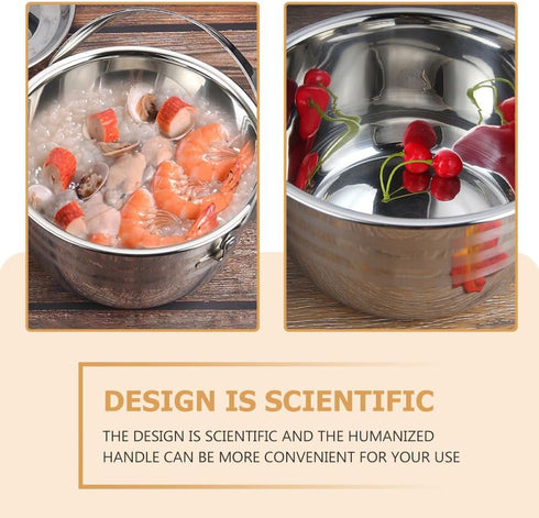 PRETYZOOM Camping Griddle Camping Pot Jacketed Kettle, Thicken Child Stainless Steel Stew Pot