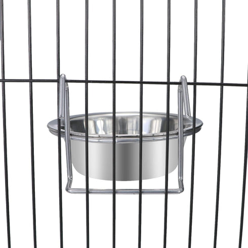 Wontee Stainless Steel Pet Bowl, Hanging Food Water Bowls for Birds, Parrots, Small Dogs and Cats (S)