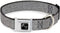 Metallic Silver Dog Collar, Seatbelt Buckle, 18 to 32 Inches, 1.5 Inch Wide