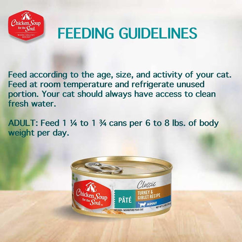 5.5oz (Pack 24) Chicken Soup for the Soul All Natural Premium Adult Wet Cat Food, Real Meat First Ingredient, No